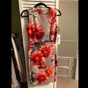 Calvin Klein floral bodycon dress